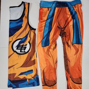 Men's Anime-Inspired Orange and Blue Costume Set